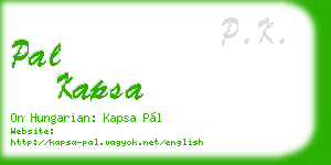 pal kapsa business card